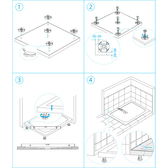 Каменный поддон RGW ST/AR-0129G 120х90 см 16154129-02L, графит - 4 Каменный поддон RGW ST/AR-0129G 120х90 см 16154129-02L, графит фото 4