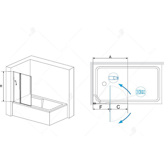 Шторка для ванны RGW SC-11B 100 см 03111110-14, чёрный/прозрачное фото 7