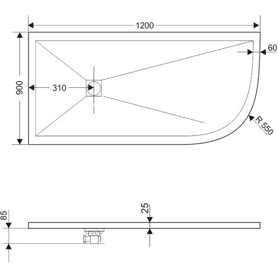 Каменный поддон RGW ST/AR-0129G 120х90 см 16154129-02L, графит - 2 Каменный поддон RGW ST/AR-0129G 120х90 см 16154129-02L, графит фото 2