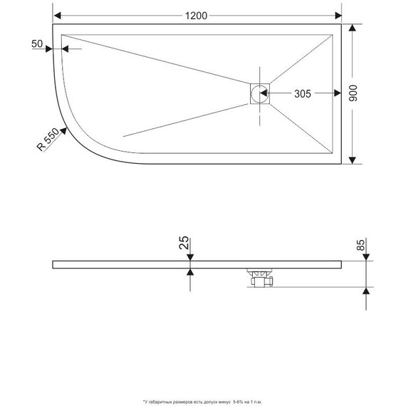 Каменный поддон RGW ST/AR-0129W 120х90 см 16154129-01R фото 2
