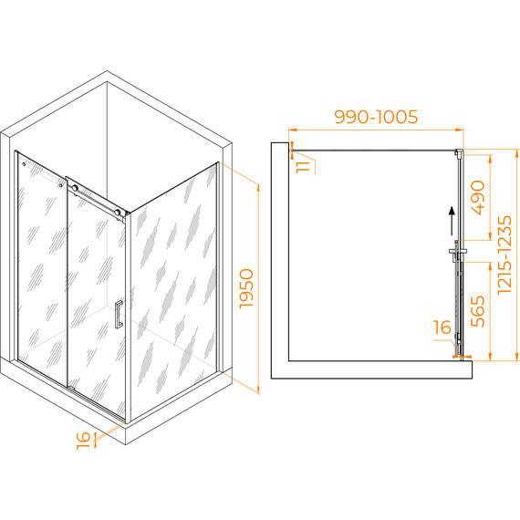 Душевое ограждение RGW TO-44 120х100 см 02074420-11 (стекло 8 мм), хром/прозрачное - 3 Душевое ограждение RGW TO-44 120х100 см 02074420-11 (стекло 8 мм), хром/прозрачное фото 3
