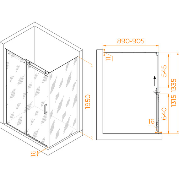 Душевое ограждение RGW TO-44 130х90 см 02074439-11 (стекло 8 мм), хром/прозрачное - 3 Душевое ограждение RGW TO-44 130х90 см 02074439-11 (стекло 8 мм), хром/прозрачное фото 3