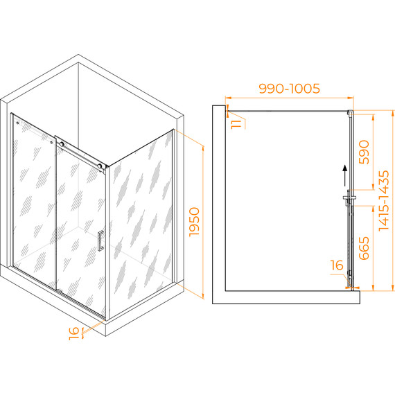 Душевое ограждение RGW TO-44 140х100 см 02074440-11 (стекло 8 мм), хром/прозрачное - 3 Душевое ограждение RGW TO-44 140х100 см 02074440-11 (стекло 8 мм), хром/прозрачное фото 3