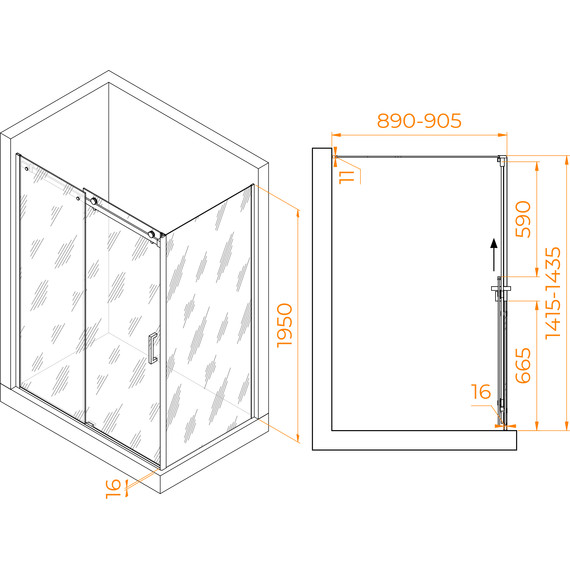 Душевое ограждение RGW TO-44 140х90 см 02074449-11 (стекло 8 мм), хром/прозрачное - 3 Душевое ограждение RGW TO-44 140х90 см 02074449-11 (стекло 8 мм), хром/прозрачное фото 3