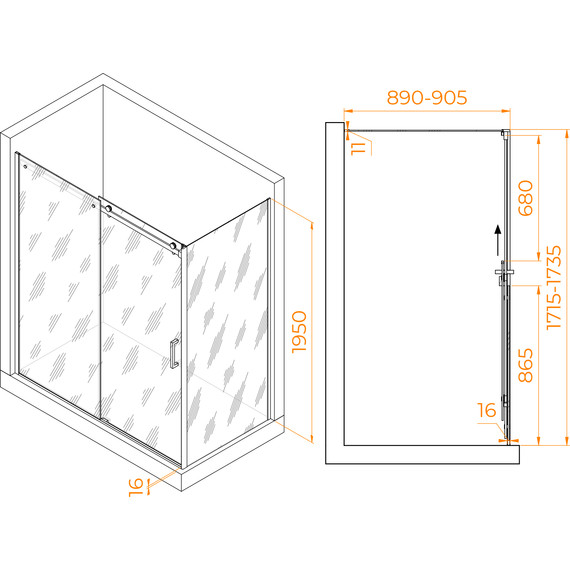 Душевое ограждение RGW TO-44 170х90 см 02074479-11 (стекло 8 мм), хром/прозрачное - 3 Душевое ограждение RGW TO-44 170х90 см 02074479-11 (стекло 8 мм), хром/прозрачное фото 3