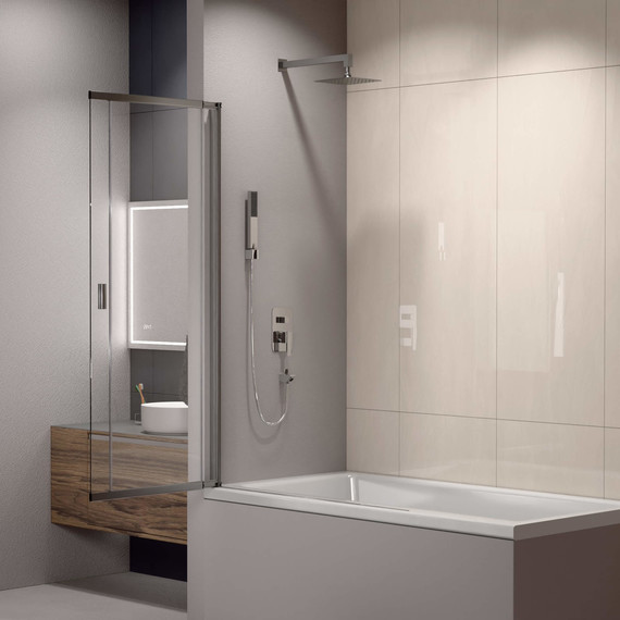 Шторка для ванны RGW SC-40 100 см 03114010-11, хром/прозрачное фото 3