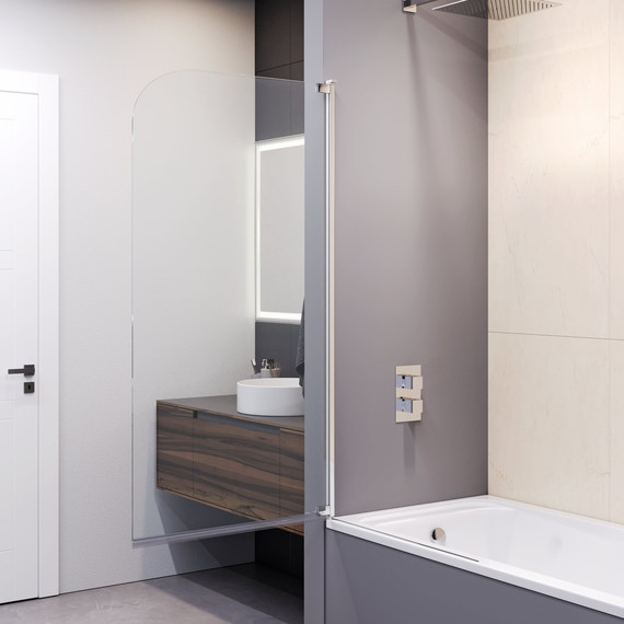 Шторка для ванны RGW SC-01 100 см 03110110-11 (стекло 8 мм), хром/прозрачное фото 3