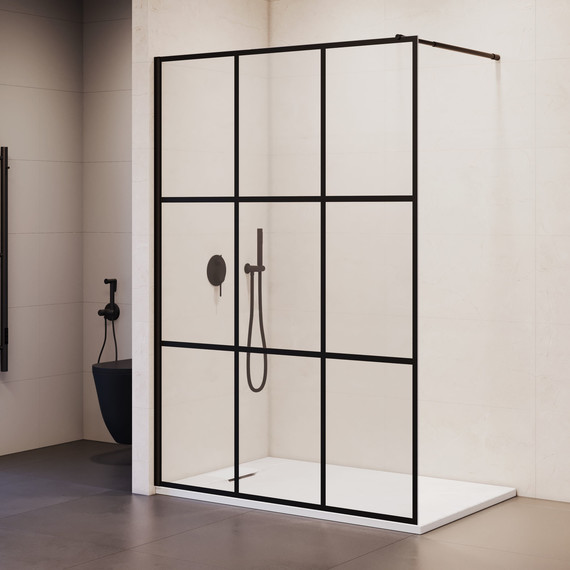 Душевая перегородка RGW WA-011B 100x195 см 35101100-84 (стекло 8 мм) с кронштейном в комплекте, черный/прозрачное - 4 Душевая перегородка RGW WA-011B 100x195 см 35101100-84 (стекло 8 мм) с кронштейном в комплекте, черный/прозрачное фото 4