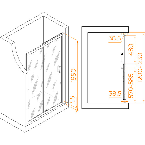 Душевая дверь RGW PA-016 120 см 350801612-11, хром/прозрачное фото 6