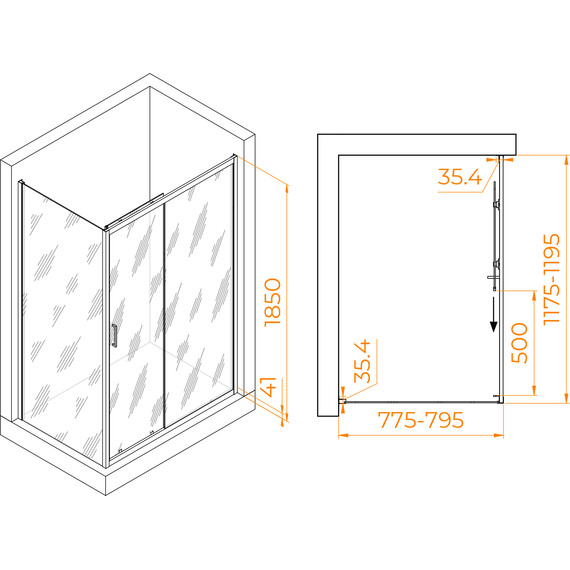 Душевое ограждение RGW PA-145 120х80 см 020814582-11, хром/прозрачное фото 7