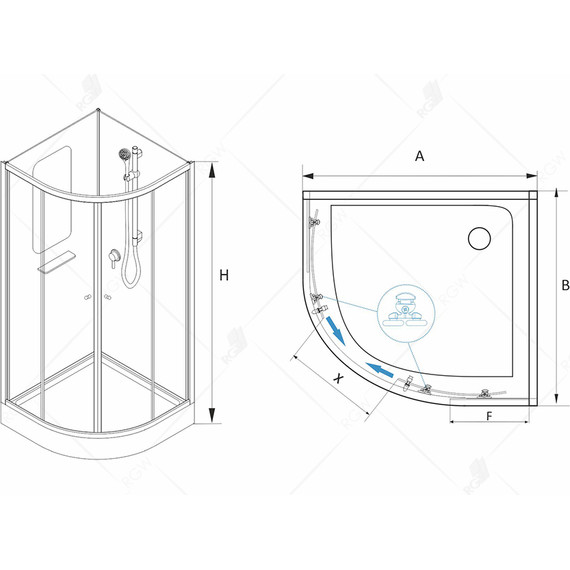 Душевая кабина RGW AN-208 80x80 см 381320888-12, сатин/прозрачное фото 15