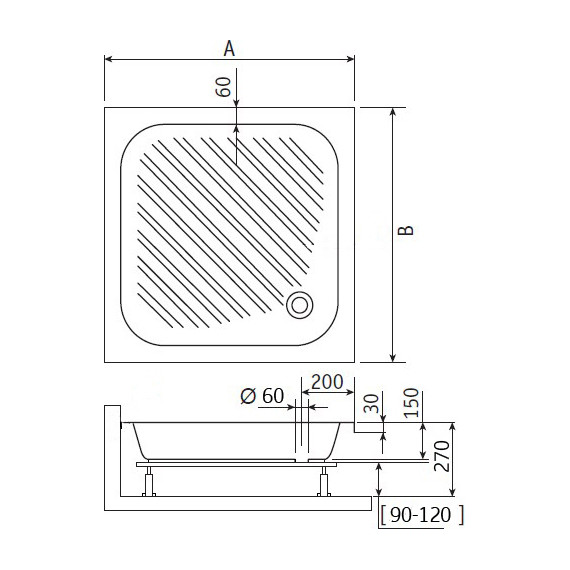 Поддон акриловый RGW Acrylic B/CL-S-A 80x80 см 16180188-51-A - 2 Поддон акриловый RGW Acrylic B/CL-S-A 80x80 см 16180188-51-A фото 2