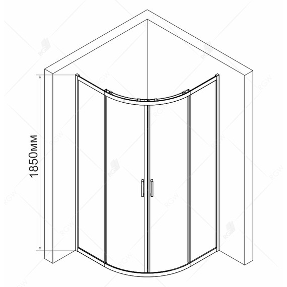 Душевое ограждение RGW CL-53 90х90 см 06095399-11, хром/прозрачное фото 6
