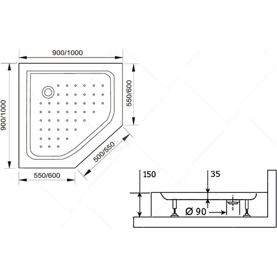 Поддон акриловый RGW LUX/TN-TR 90x90 см 16180599-41 - 3 Поддон акриловый RGW LUX/TN-TR 90x90 см 16180599-41 фото 3