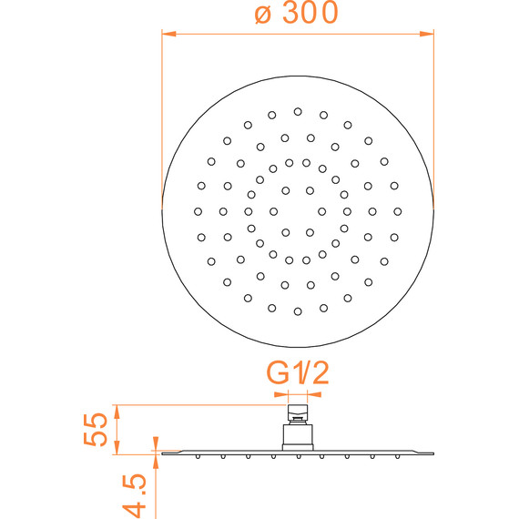 Верхний душ RGW SP-81B 21148130-04, нержавеющая сталь, 300х300 мм, черный фото 5