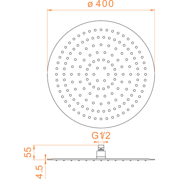 Верхний душ RGW SP-81 21148140-01, нержавеющая сталь, 400х400 мм фото 8
