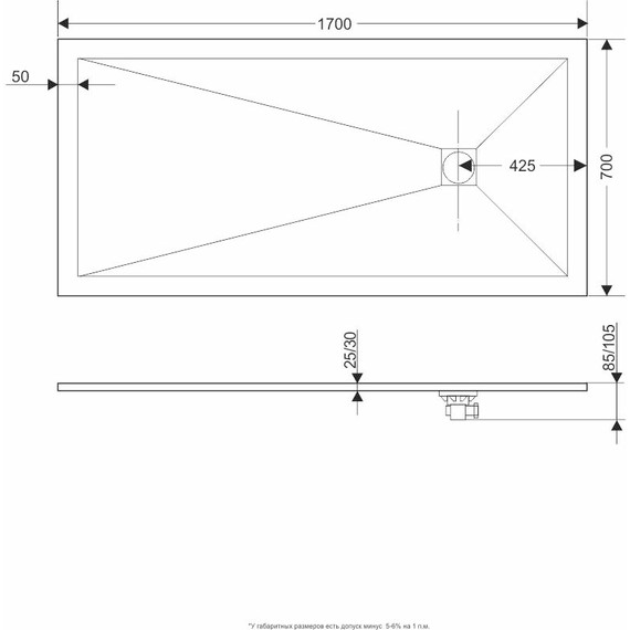 Каменный поддон RGW ST-0177G 170x70 см 16152717-02, графит - 15 Каменный поддон RGW ST-0177G 170x70 см 16152717-02, графит фото 15