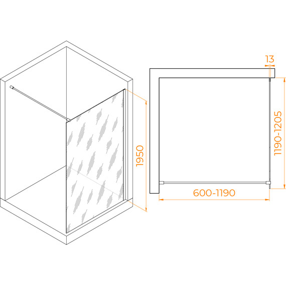 Душевая перегородка RGW WA-010 120x195 см 351001012-11 (стекло 8 мм) с кронштейном в комплекте, хром/прозрачное - 3 Душевая перегородка RGW WA-010 120x195 см 351001012-11 (стекло 8 мм) с кронштейном в комплекте, хром/прозрачное фото 3