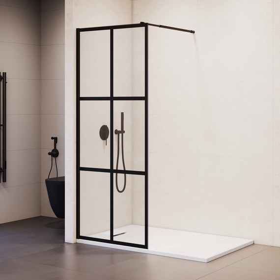 Душевая перегородка RGW WA-111B 90x195 см 411011109-84 (стекло 8 мм) с кронштейном в комплекте, черный/прозрачное - 4 Душевая перегородка RGW WA-111B 90x195 см 411011109-84 (стекло 8 мм) с кронштейном в комплекте, черный/прозрачное фото 4