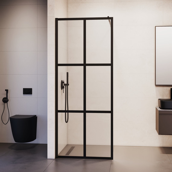 Душевая перегородка RGW WA-111B 90x195 см 411011109-84 (стекло 8 мм) с кронштейном в комплекте, черный/прозрачное - 5 Душевая перегородка RGW WA-111B 90x195 см 411011109-84 (стекло 8 мм) с кронштейном в комплекте, черный/прозрачное фото 5