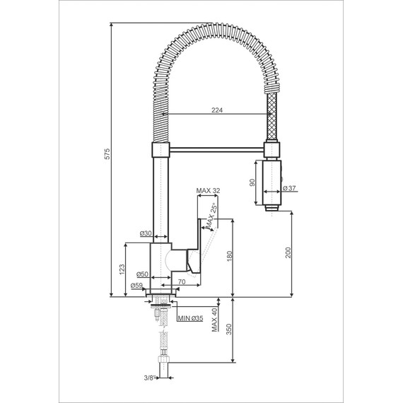 Смеситель для кухни Smeg MID5CR, хром фото 2