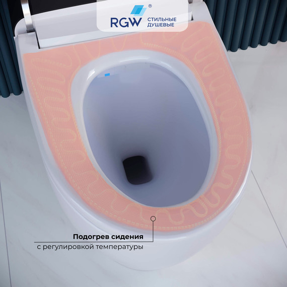 Унитаз приставной RGW SW-30 63420130-01, сиденье с крышкой микролифт фото 5