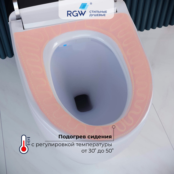 Унитаз приставной RGW SW-31 63420131-01, сиденье с крышкой микролифт (система смыва торнадо) фото 5