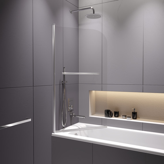 Шторка для ванны RGW SC-114 80 см 411111408-11, хром/прозрачное фото 4