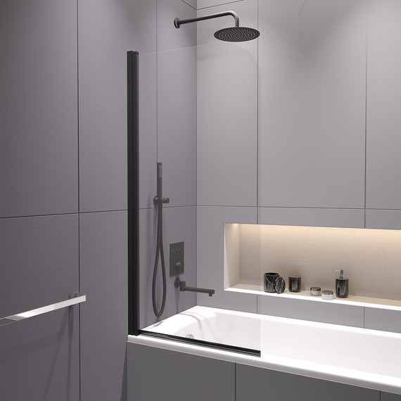 Шторка для ванны RGW SC-109 60 см 411110906-14, чёрный/прозрачное - 2 Шторка для ванны RGW SC-109 60 см 411110906-14, чёрный/прозрачное фото 2