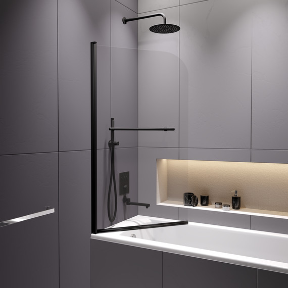 Шторка для ванны RGW SC-114B 80 см 411111408-14, чёрный/прозрачное фото 4