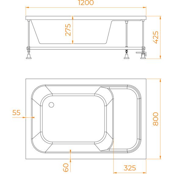 Поддон акриловый RGW BC/L 80х120 см 16180682-91 - 6 Поддон акриловый RGW BC/L 80х120 см 16180682-91 фото 6