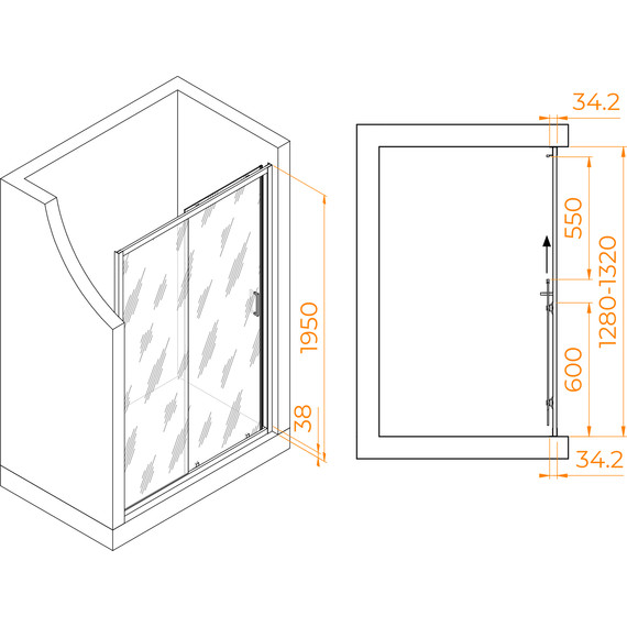Душевая дверь RGW PA-14Gb 100 см 41081413-16, золото/прозрачное - 2 Душевая дверь RGW PA-14Gb 100 см 41081413-16, золото/прозрачное фото 2