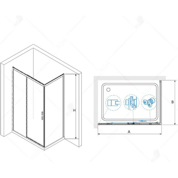 Душевое ограждение RGW LE-41-1B 190x80 см 341241189-014, чёрный/прозрачное фото 6