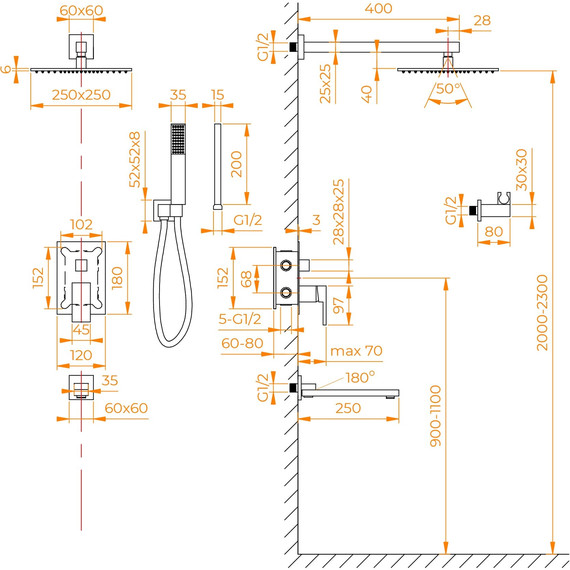 Душевая система для ванны RGW SP-56 51140856-01 - 7 Душевая система для ванны RGW SP-56 51140856-01 фото 7