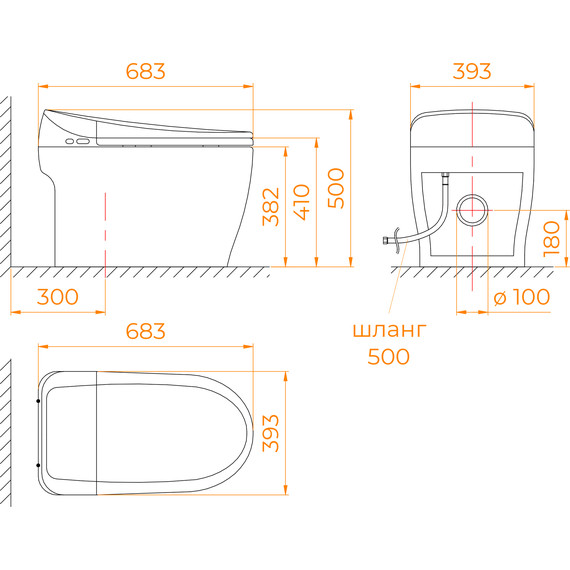 Унитаз приставной RGW SW-30 63420130-01, сиденье с крышкой микролифт фото 12