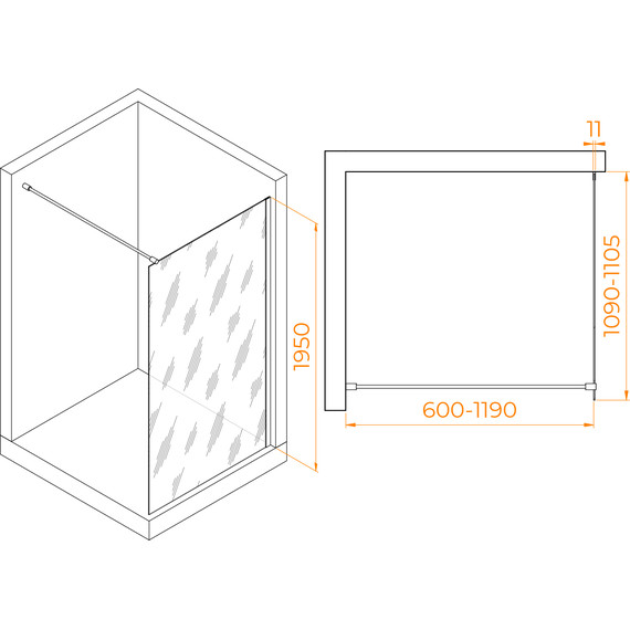 Душевая перегородка RGW WA-002 110x195 см 35100211-11 с кронштейном в комплекте, хром/прозрачное - 3 Душевая перегородка RGW WA-002 110x195 см 35100211-11 с кронштейном в комплекте, хром/прозрачное фото 3