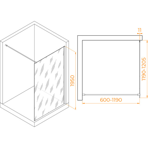 Душевая перегородка RGW WA-002 120x195 см 35100212-11 с кронштейном в комплекте, хром/прозрачное - 3 Душевая перегородка RGW WA-002 120x195 см 35100212-11 с кронштейном в комплекте, хром/прозрачное фото 3
