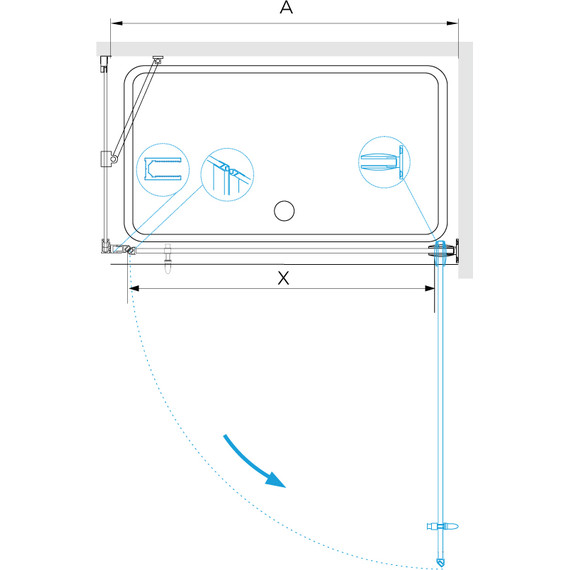 Душевое ограждение RGW HO-045-1B 70х100 см 3506045170-014 (стекло 8 мм) чёрный/прозрачное фото 3