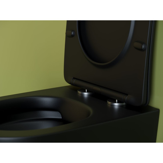 Унитаз подвесной безободковый Ceramicanova Uno Rimless CN11001MB с крышкой микролифт, чёрный матовый, Цвет производителя: чёрный матовый фото 7