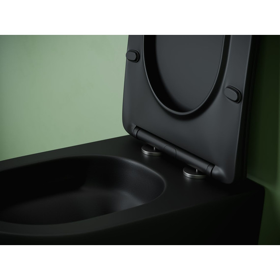 Унитаз подвесной безободковый Ceramicanova Uno CN11001TMB (система смыва Торнадо) с крышкой микролифт, чёрный матовый, Цвет производителя: чёрный матовый фото 3