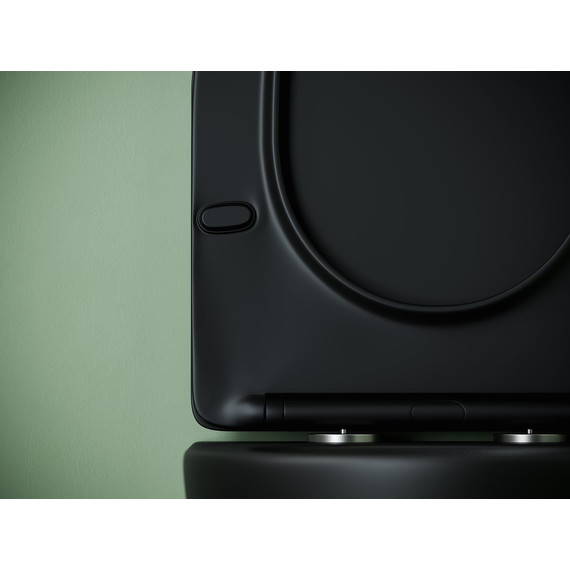 Унитаз подвесной безободковый Ceramicanova Uno CN11001TMB (система смыва Торнадо) с крышкой микролифт, чёрный матовый, Цвет производителя: чёрный матовый фото 7