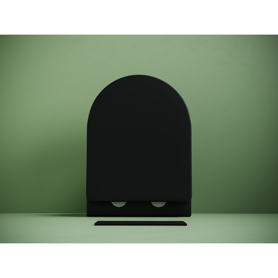 Унитаз подвесной безободковый Ceramicanova Uno CN11001TMB (система смыва Торнадо) с крышкой микролифт, чёрный матовый, Цвет производителя: чёрный матовый фото 8