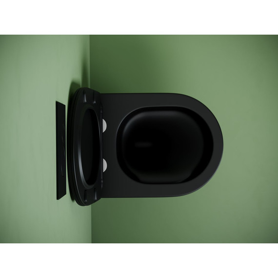 Унитаз подвесной безободковый Ceramicanova Uno CN11001TMB (система смыва Торнадо) с крышкой микролифт, чёрный матовый, Цвет производителя: чёрный матовый фото 9