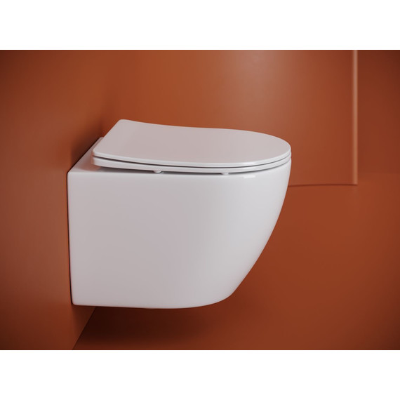 Унитаз подвесной безободковый Ceramicanova Uno CN11001T (система смыва Торнадо) с крышкой микролифт, Цвет производителя: белый фото 4