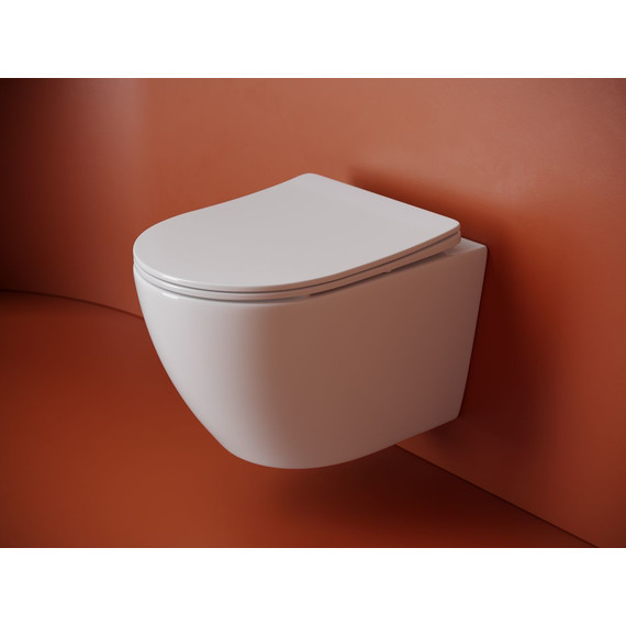 Унитаз подвесной безободковый Ceramicanova Uno CN11001T (система смыва Торнадо) с крышкой микролифт, Цвет производителя: белый фото 5