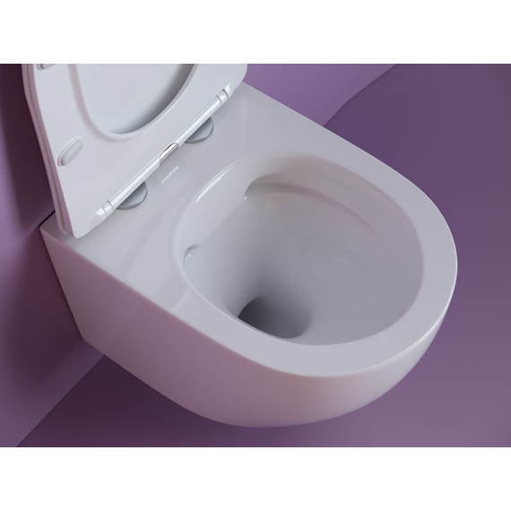 Унитаз подвесной безободковый Ceramicanova Uno Rimless CN11001 с крышкой микролифт, Цвет производителя: белый фото 10