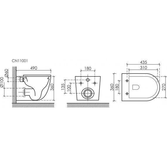 Унитаз подвесной безободковый Ceramicanova Uno Rimless CN11001 с крышкой микролифт, Цвет производителя: белый фото 11