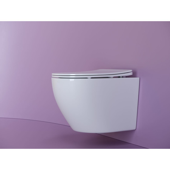 Унитаз подвесной безободковый Ceramicanova Uno Rimless CN11001 с крышкой микролифт, Цвет производителя: белый фото 2