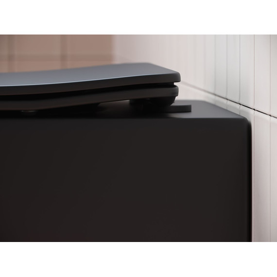 Унитаз подвесной безободковый Ceramicanova Play Rimless CN3001MB с крышкой микролифт, чёрный матовый, Цвет производителя: чёрный матовый фото 7