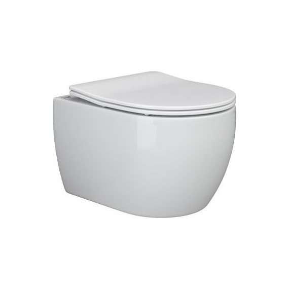 Унитаз подвесной безободковый Ceramicanova Play Rimless CN3001 (система смыва Торнадо) с крышкой микролифт, Цвет производителя: белый фото 2